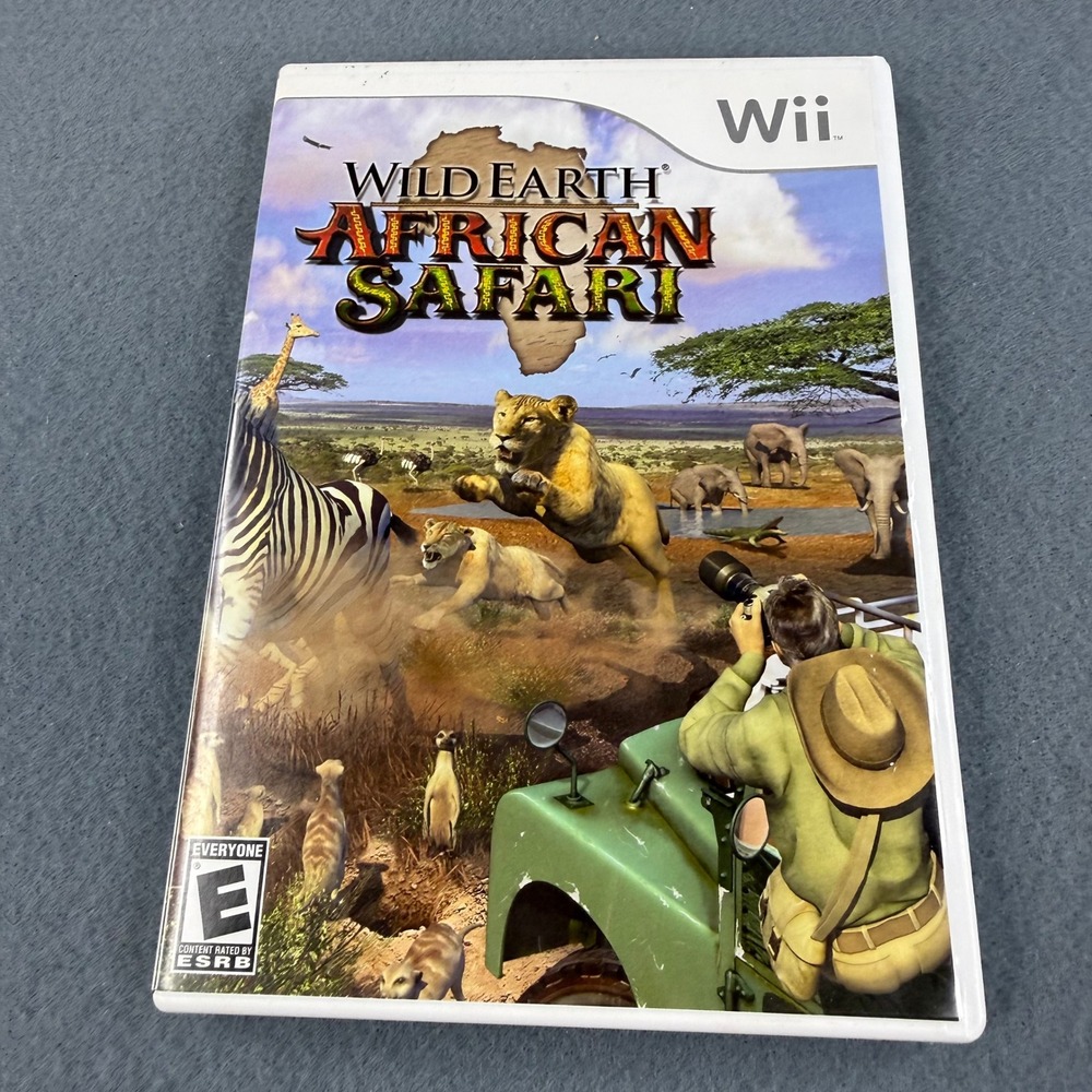 Majesco Wild Earth African Safari Nintendo Wii Video Game‎ White Photography Sim